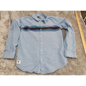 LRG Lifted Research Group blue southwestern Long Sleeve Button Up Shirt large